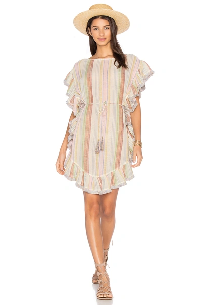 Zimmermann Tropicale Flutter Fringe Dress In Multi Stripe