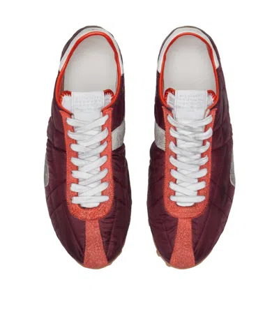 Maison Margiela Sprinters Leather And Suede-trimmed Nylon Sneakers In Brown