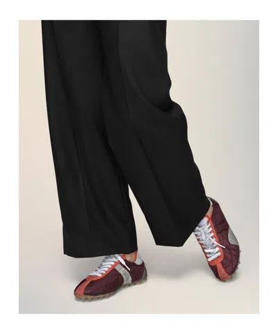 Maison Margiela Sprinters Leather And Suede-trimmed Nylon Sneakers In Brown