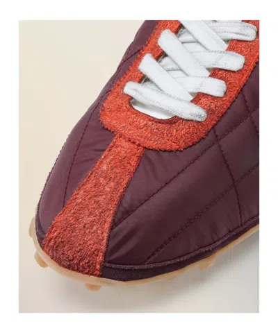 Maison Margiela Sprinters Leather And Suede-trimmed Nylon Sneakers In Brown