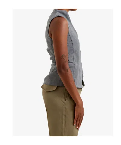 Gimaguas Melange Grey Stretch Jersey Amor Top In Gray