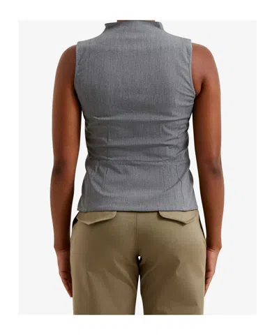 Gimaguas Melange Grey Stretch Jersey Amor Top In Gray