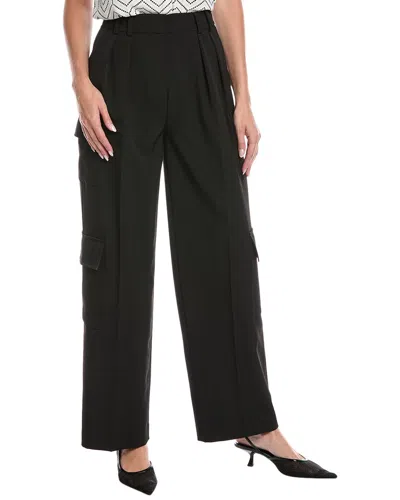 Kenneth Cole Fly Front Pleated Cargo Pant In Black