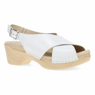 Dansko Women Sloane Wedge Sandal In 001400 - White In Multi
