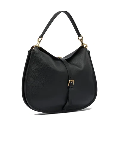 Etro Leather Textured Shoulder Bag In Black