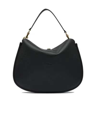 Etro Leather Textured Shoulder Bag In Black