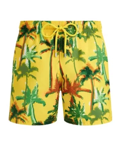 Vilebrequin Mahina Straight-leg Mid-length Recycled Swim Shorts In Yellow