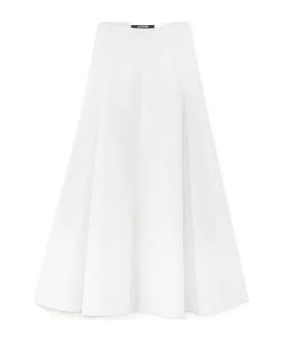 Jacquemus Flared Midi Skirt In White