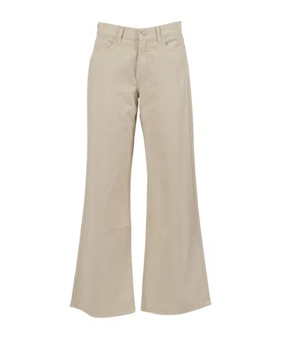 7 For All Mankind Flared Twill Jeans With Classic Five-pocket Design In Neutral