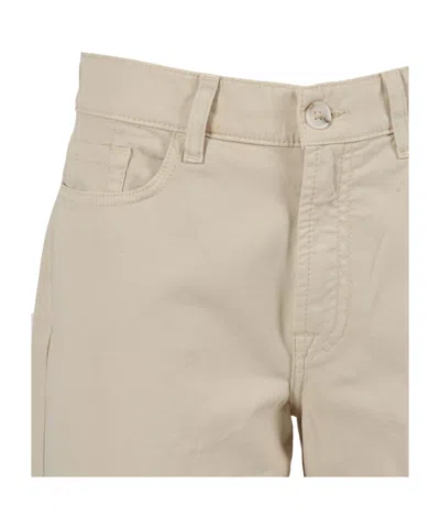7 For All Mankind Flared Twill Jeans With Classic Five-pocket Design In Neutral