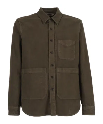 Aspesi Tailored Button-up Shirt With Pointed Collar In Green