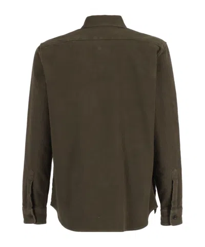 Aspesi Tailored Button-up Shirt With Pointed Collar In Green