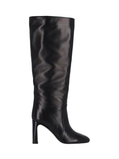 Stuart Weitzman Babette Leather Tube Boot In Black