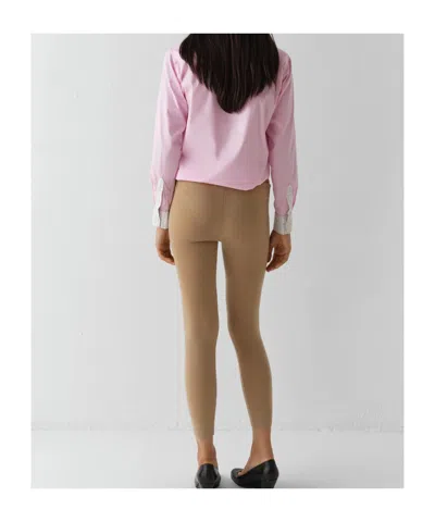 Gimaguas Gingham-trimmed Cotton Shirt In Pink