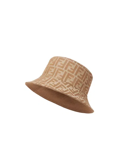 Fendi Ff-pattern Reversible Bucket Hat In Brown