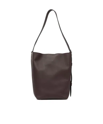 Max Mara Medium Archetipo Leather Shoulder Bag In Brown