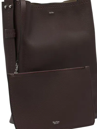 Max Mara Medium Archetipo Leather Shoulder Bag In Brown
