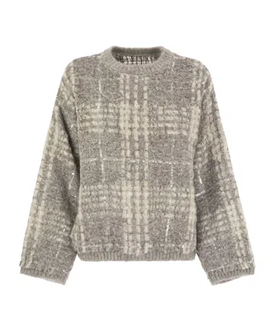 Brunello Cucinelli Sequin-embellished Chunky-knit Sweater In Brown