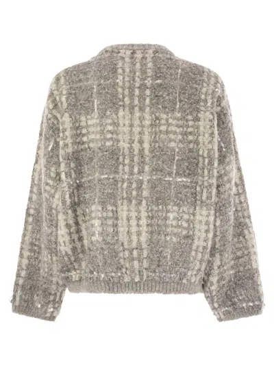 Brunello Cucinelli Sequin-embellished Chunky-knit Sweater In Brown