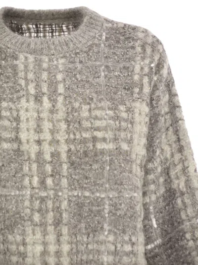 Brunello Cucinelli Sequin-embellished Chunky-knit Sweater In Brown