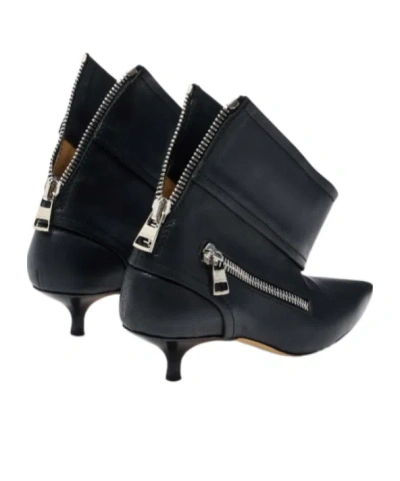 Jw Anderson J. W. Anderson Black Leather Biker Kitten Heel Ankle Boot In Black