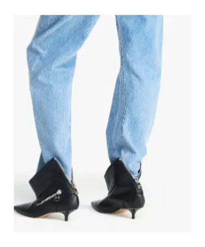 Jw Anderson J. W. Anderson Black Leather Biker Kitten Heel Ankle Boot In Black