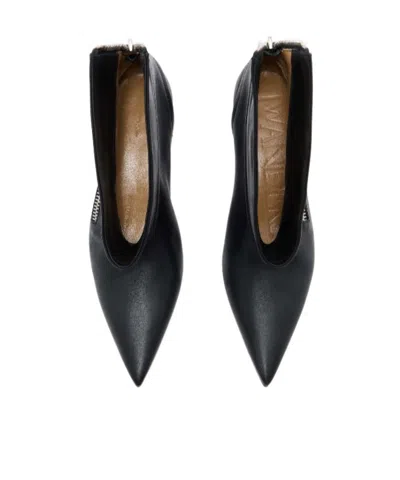 Jw Anderson J. W. Anderson Black Leather Biker Kitten Heel Ankle Boot In Black