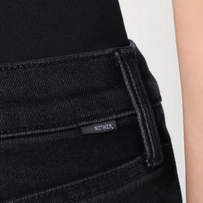 Mother The Mid Rise Rambler Zip Flood Jeans Spiked Hair Art Flair In Black