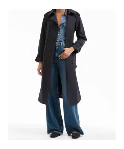 Veronica Beard Conneley Dickey Double-breasted Belted Trench Coat In Black
