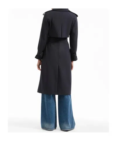 Veronica Beard Conneley Dickey Double-breasted Belted Trench Coat In Black