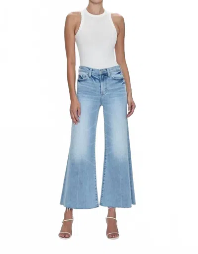 Pistola Izzy High Waist Raw Hem Wide Leg Flare Jeans In Blue