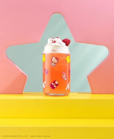 Joyjolt Hello Kitty Friends Character Toss Can Drinking Glasses, Set Of 4 In Multi