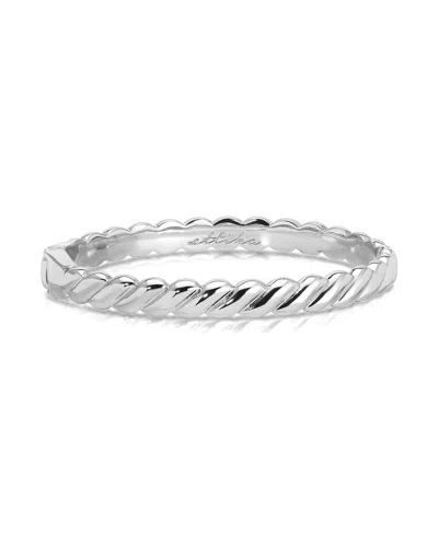 Ettika Twisted Stacking Bangle Bracelet In Silver