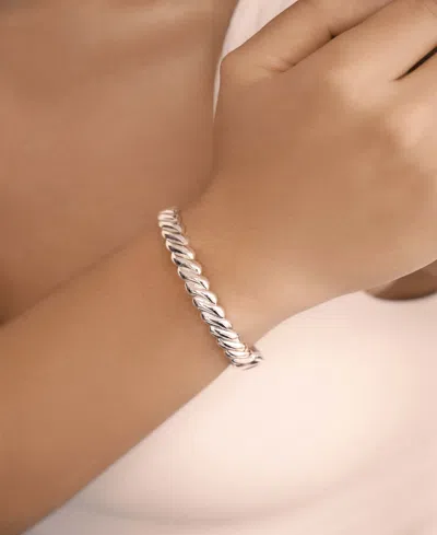 Ettika Twisted Stacking Bangle Bracelet In Silver