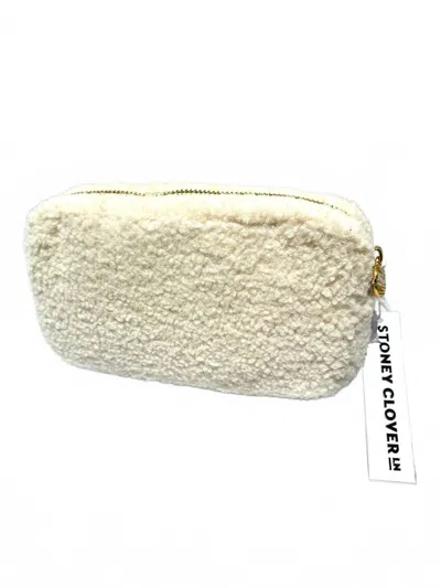 Stoney Clover Lane Cozy Small Sherpa Pouch In Marshmallow In White