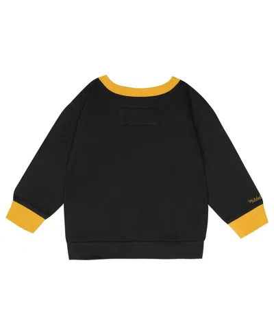 Mitchell & Ness Toddler 2-piece Pittsburgh Penguins Oversized Block Buster Fleece Sweatshirt And Pants Set In Black
