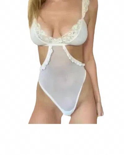 We Are Hah Key To Your Heart Bodysuit In La Crème In White