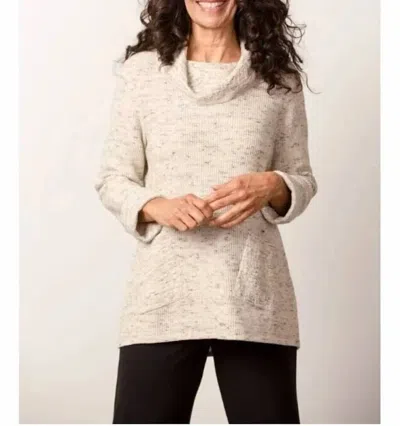 Habitat Waffle Knit Mixed Texture Tunic In Winter White In Neutral