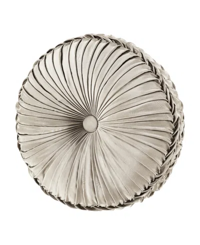 J Queen New York J. Queen New York Brunello Tufted Round Decorative Throw Pillow In Gray
