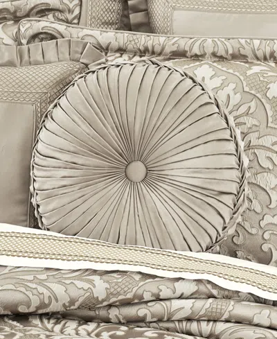 J Queen New York J. Queen New York Brunello Tufted Round Decorative Throw Pillow In Gray