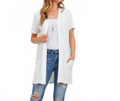 Perfect Peach Open Front Cardigan In Ivory In White