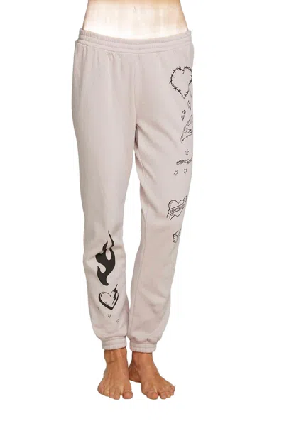 Chaser Dear Diary Pants In Macaron In Gray