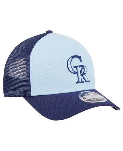 New Era Men's Light Blue/navy Colorado Rockies 2-tone Color Pack 9forty M-crown A-frame Adjustable Hat In Blue
