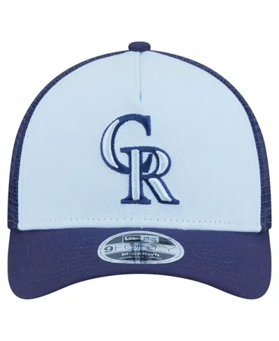 New Era Men's Light Blue/navy Colorado Rockies 2-tone Color Pack 9forty M-crown A-frame Adjustable Hat In Blue