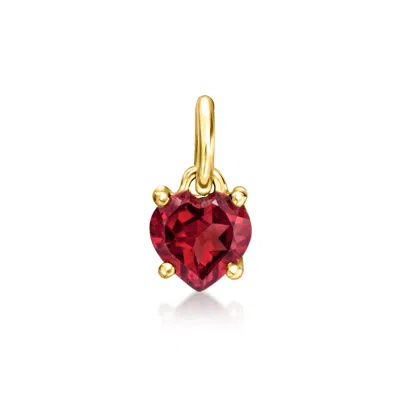 Rs Pure By Ross-simons Garnet Heart Charm In 14kt Yellow Gold In Multi