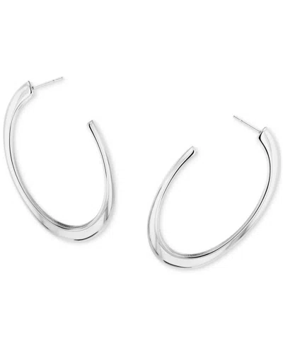 Calvin Klein Medium Modern Purity C-hoop Earrings, 1.97" In Metallic