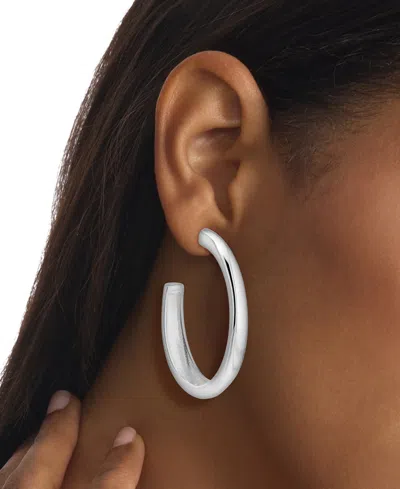 Calvin Klein Medium Modern Purity C-hoop Earrings, 1.97" In Metallic