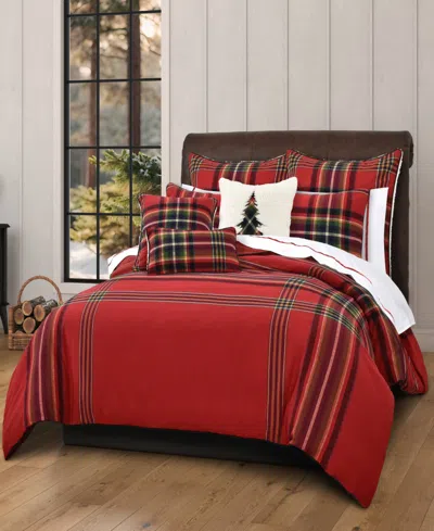 J Queen New York Andrew Plaid 3-pc. Duvet Cover Set, King/california King In Red