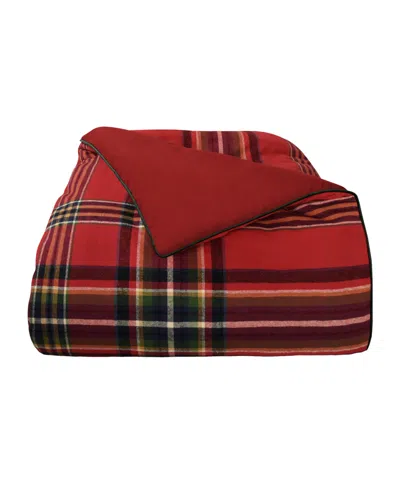 J Queen New York Andrew Plaid 3-pc. Duvet Cover Set, King/california King In Red