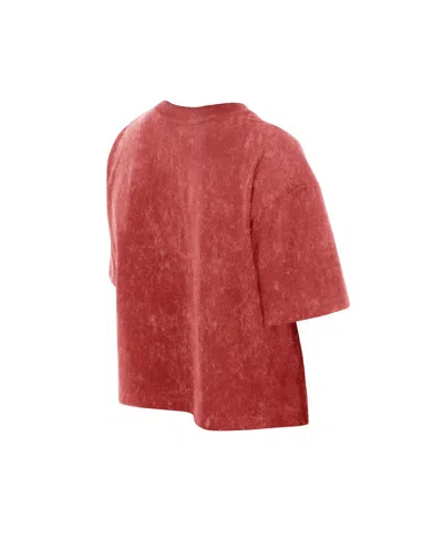 New Era Women's Scarlet San Francisco 49ers Cropped Boxy Sport Classics Mineral Wash T-shirt In Red